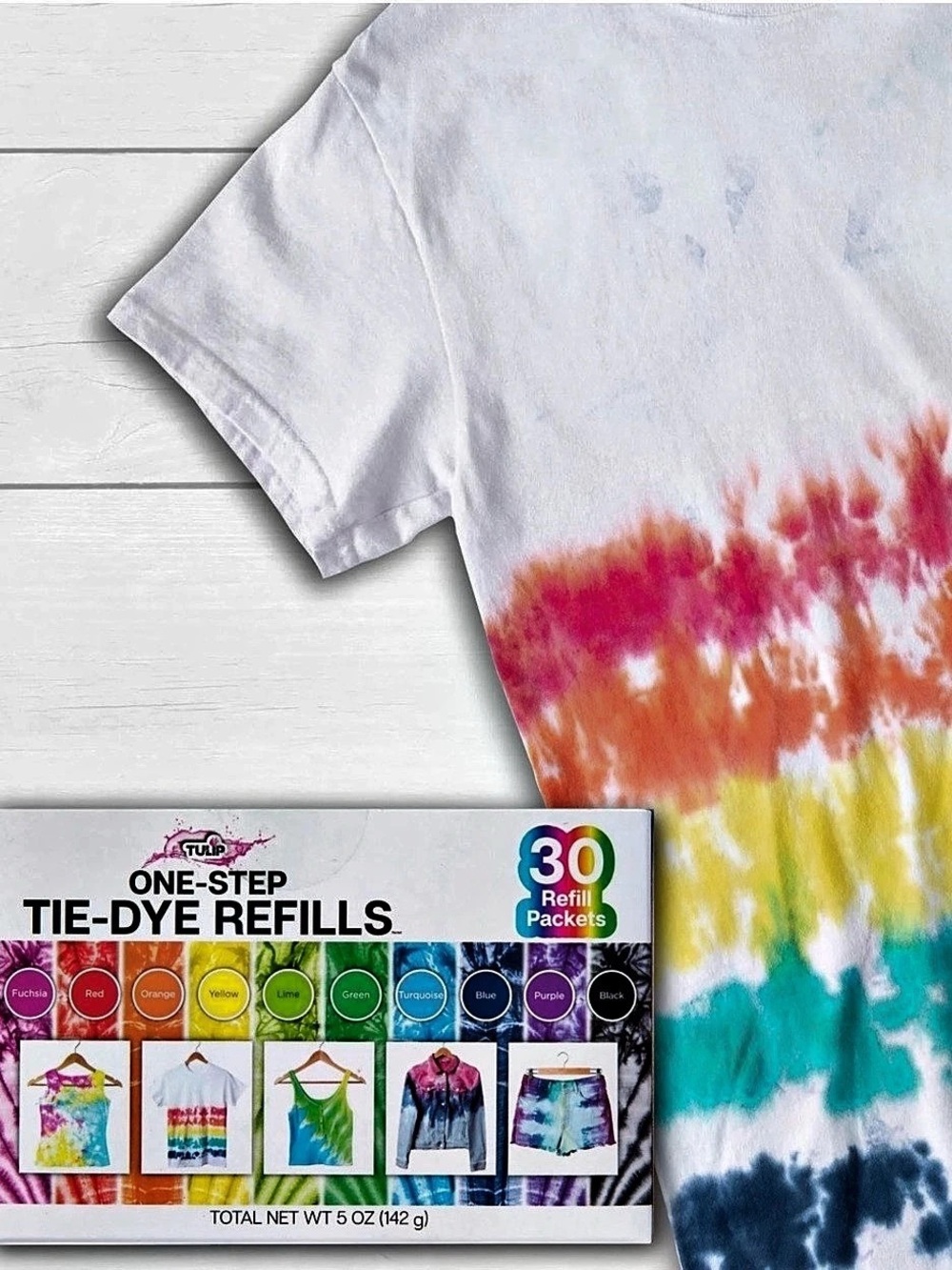 Tulip One-Step Tie-Dye Refills Rainbow 30-Pack Tie-Dye Refills
